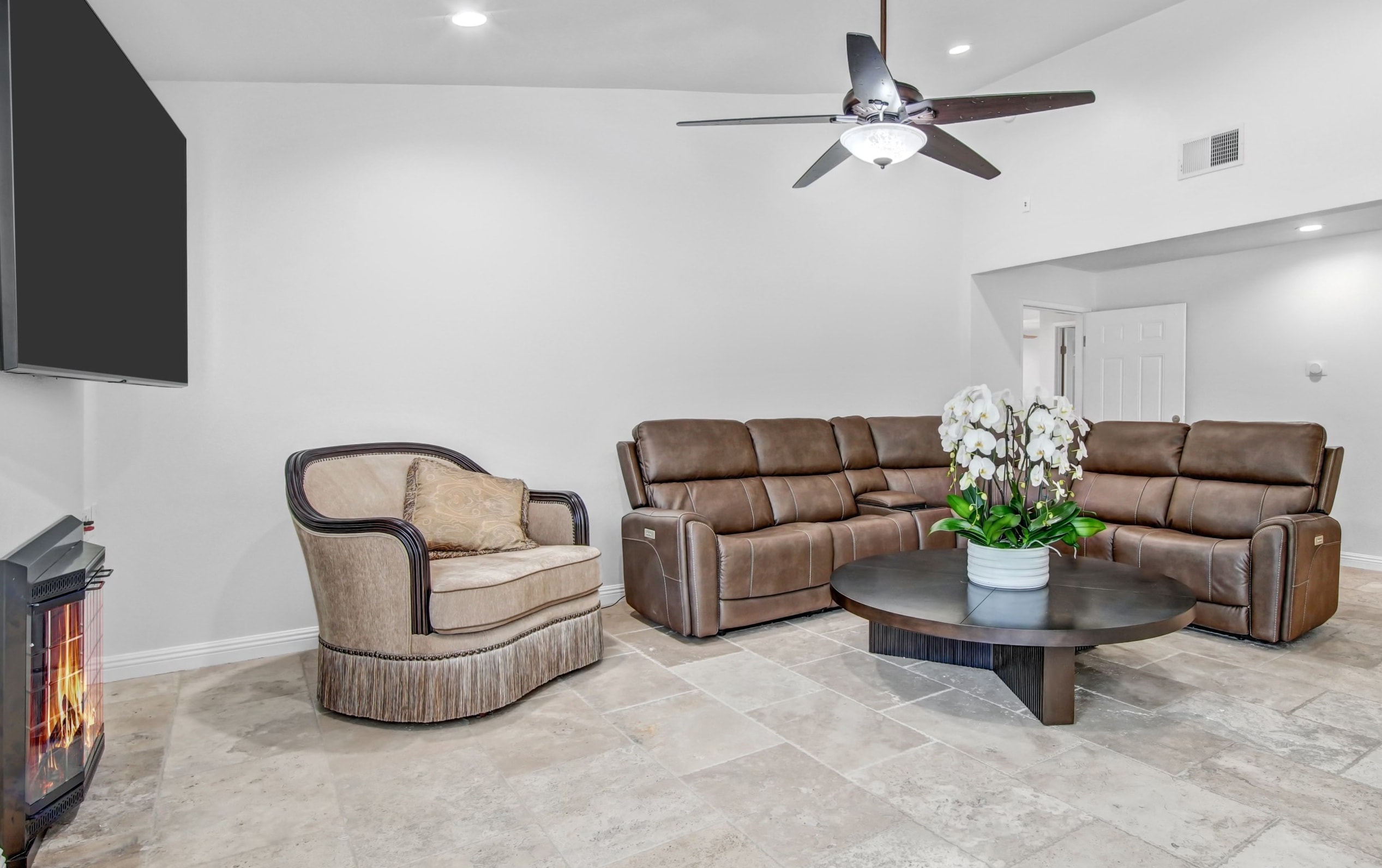Elegant living and dining area